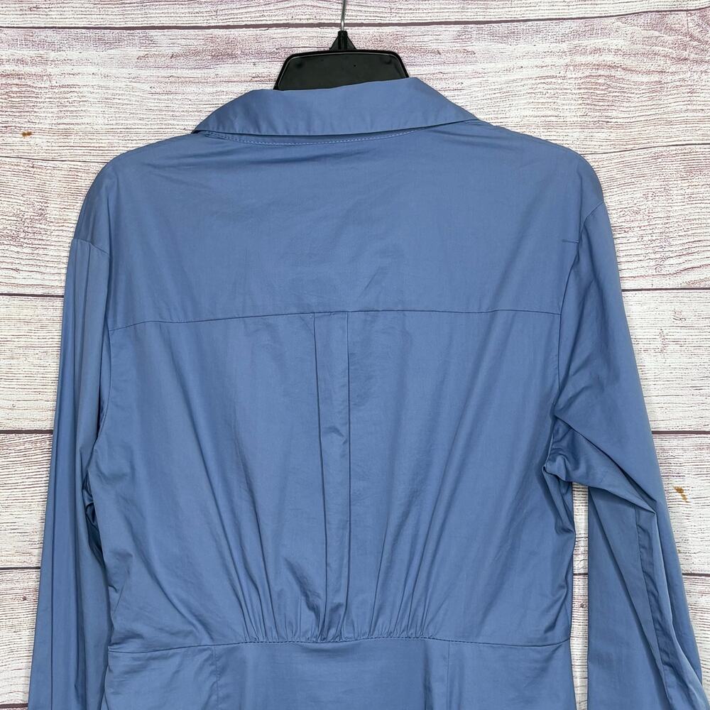 Suboo Blue Classic Office Long Sleeve Midi Collared Neckline Dress Size Large - Picture 4 of 10